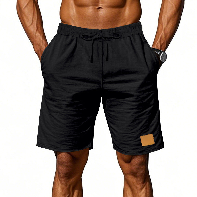 Men's drawstring Bermuda shorts made of soft cotton blend with elastic waistband and side pockets Mune Fashion