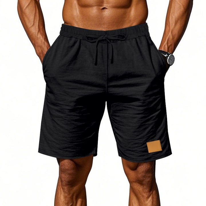 Men's drawstring Bermuda shorts made of soft cotton blend with elastic waistband and side pockets Mune Fashion