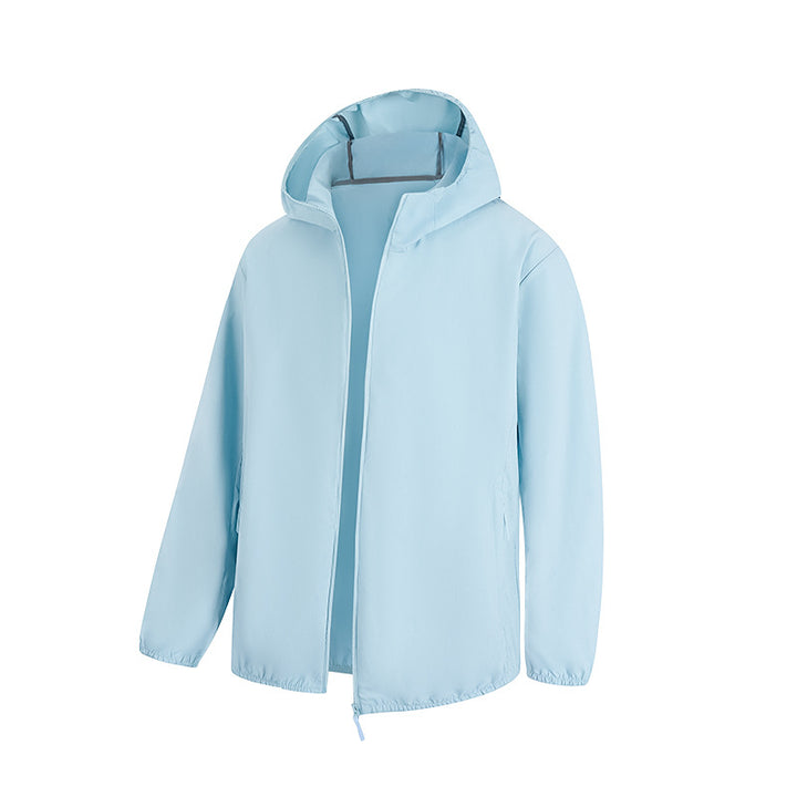 Men's Lightweight Water-Repellent Hooded Jacket with Concealed Zipper and Drawstring Mune Fashion