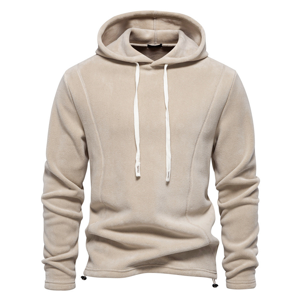 Men's lightweight fleece pullover with short zipper and stand-up collar Mune Fashion