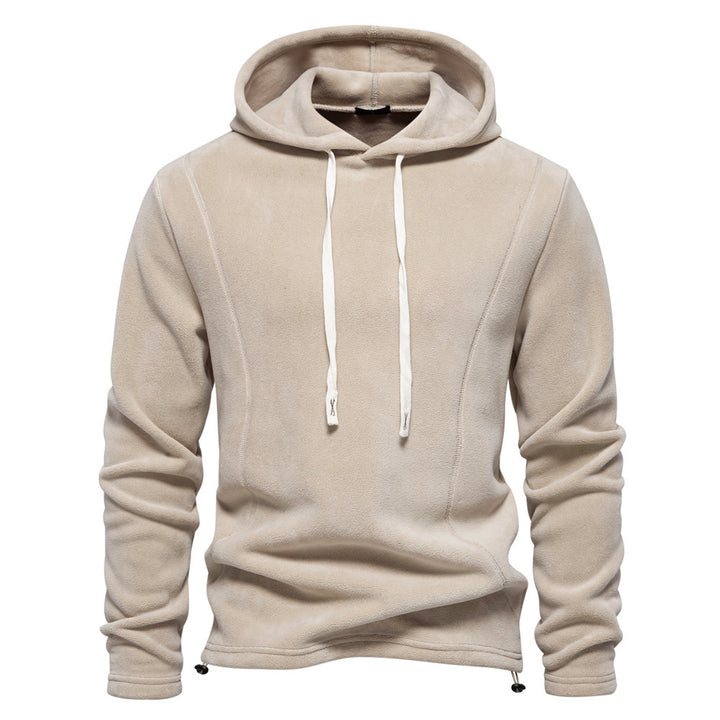 Men's lightweight fleece pullover with short zipper and stand-up collar Mune Fashion