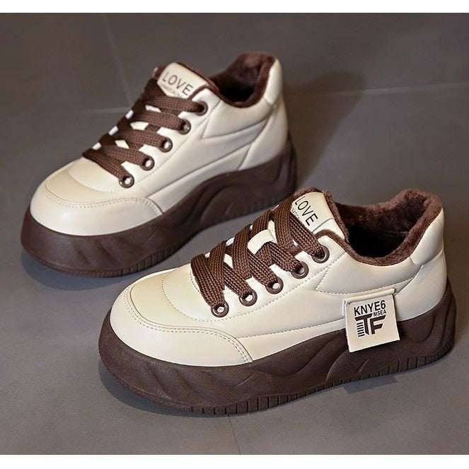 Women Fleece-lined Chunky Sneakers with non-slip sole and fashionable design Mune Fashion