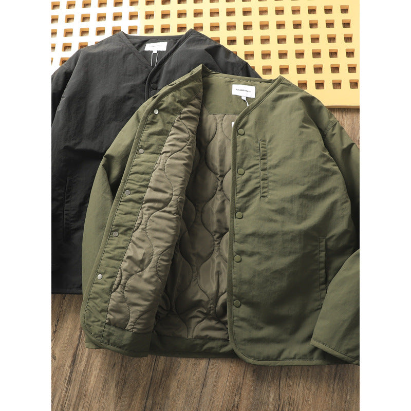 Men's lightly padded thermo liner jacket with snap button closure and rounded hem Mune Fashion