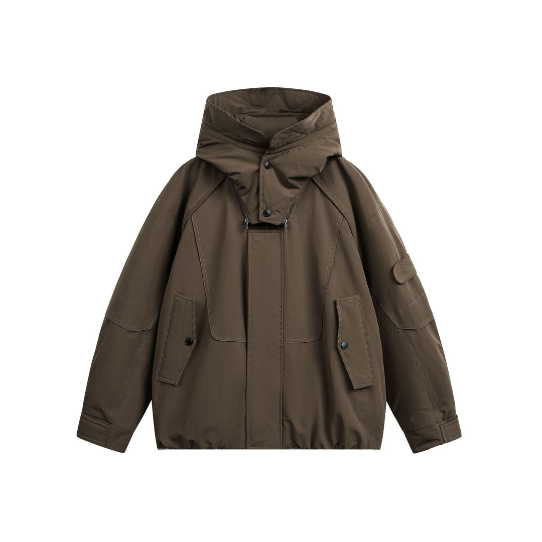 Men's Oversize Functional Parka with High Stand-Up Hood and Utility Pockets Mune Fashion