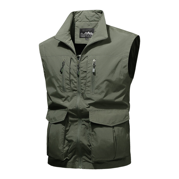 Men's Travel Performance Vest with High Collar, Water-Repellent Microfiber and Multiple Pockets Mune Fashion