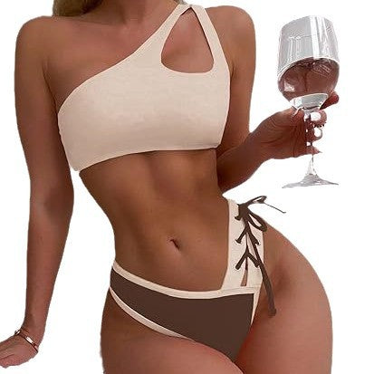 Women's One-Sided Bikini with Trendy Cut Mune Fashion