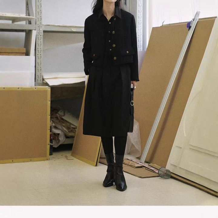 Women's Elegant, Loose Blouse and Stylish Suit Pants Drune