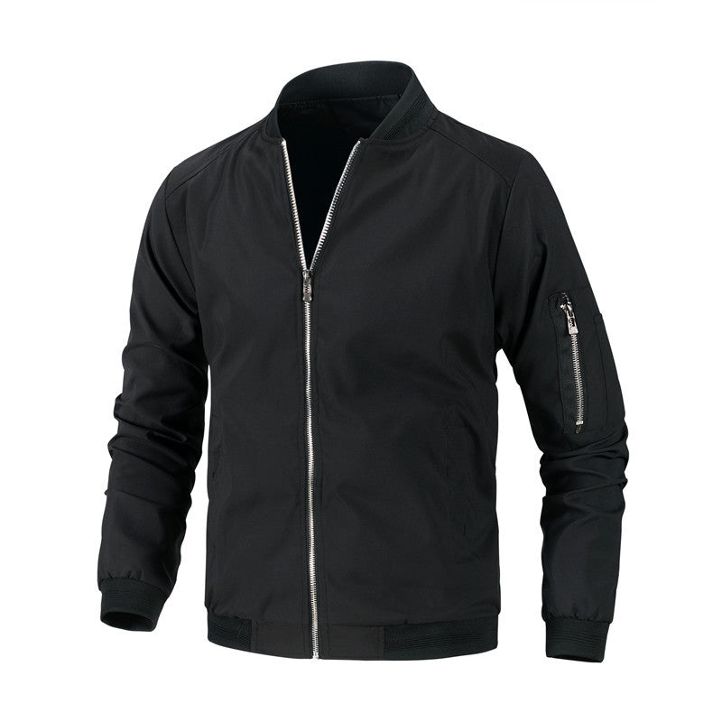 Men's Fashionable Bomber Jacket with Side Zipper Pockets Mune Fashion
