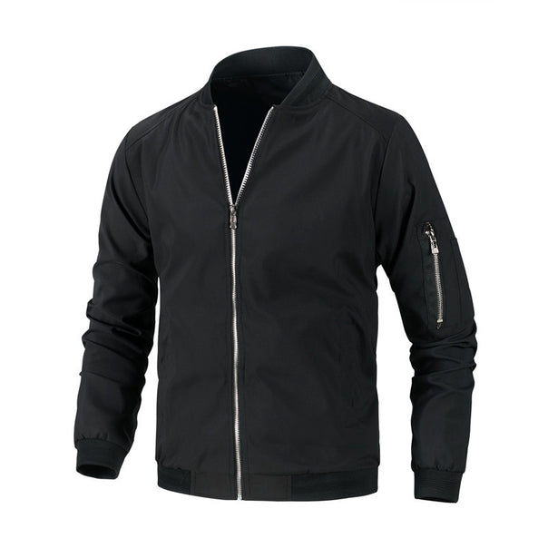 Men's Fashionable Bomber Jacket with Side Zipper Pockets Mune Fashion