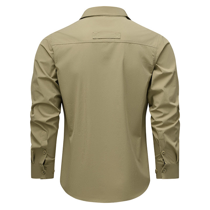 Men's outdoor utility shirt with multiple pockets and zipper Mune Fashion