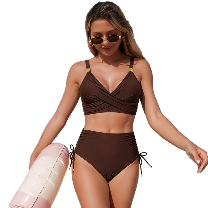 Women High-Cut Bikini Set with Wrap Top Mune Fashion