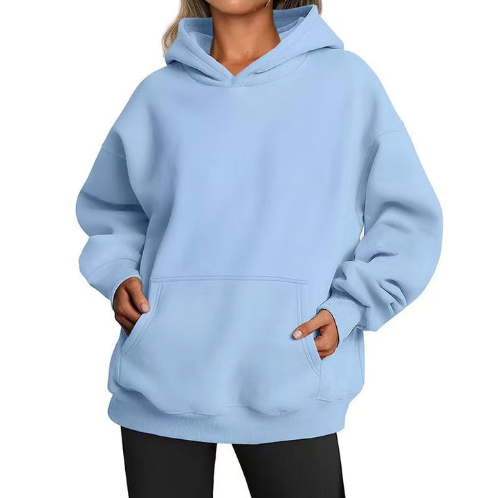 Women Longline-Oversize Hoodie with dropped shoulder, reinforced kangaroo pocket and ribbed hem Mune Fashion