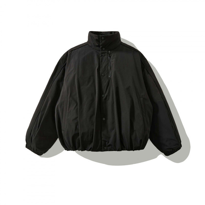 Unisex Oversized padded short jacket with high stand-up collar and elastic hems Mune Fashion