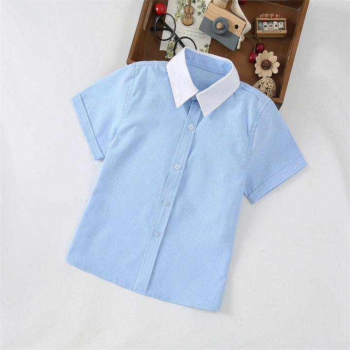 Stylish short-sleeved shirt for boys with playful application Mune Fashion