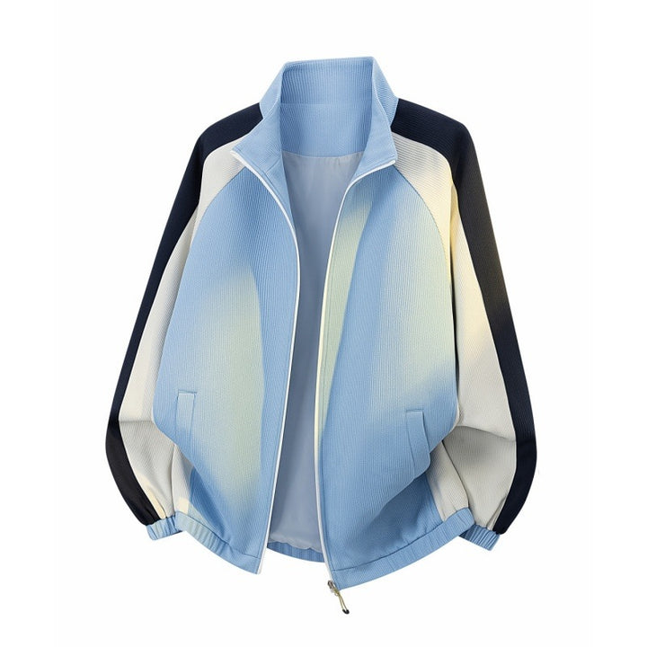 Men's sporty-urban oversized zip training jacket with stand-up collar and contrast inserts Mune Fashion