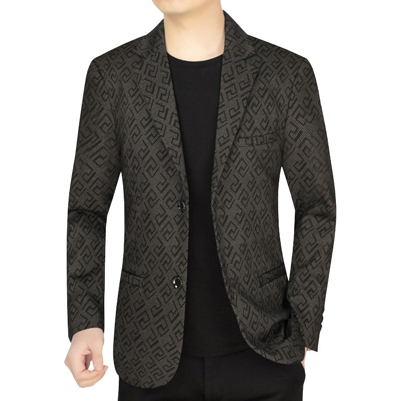 Men's jacquard blazer with geometric structure and partially lined interior Mune Fashion