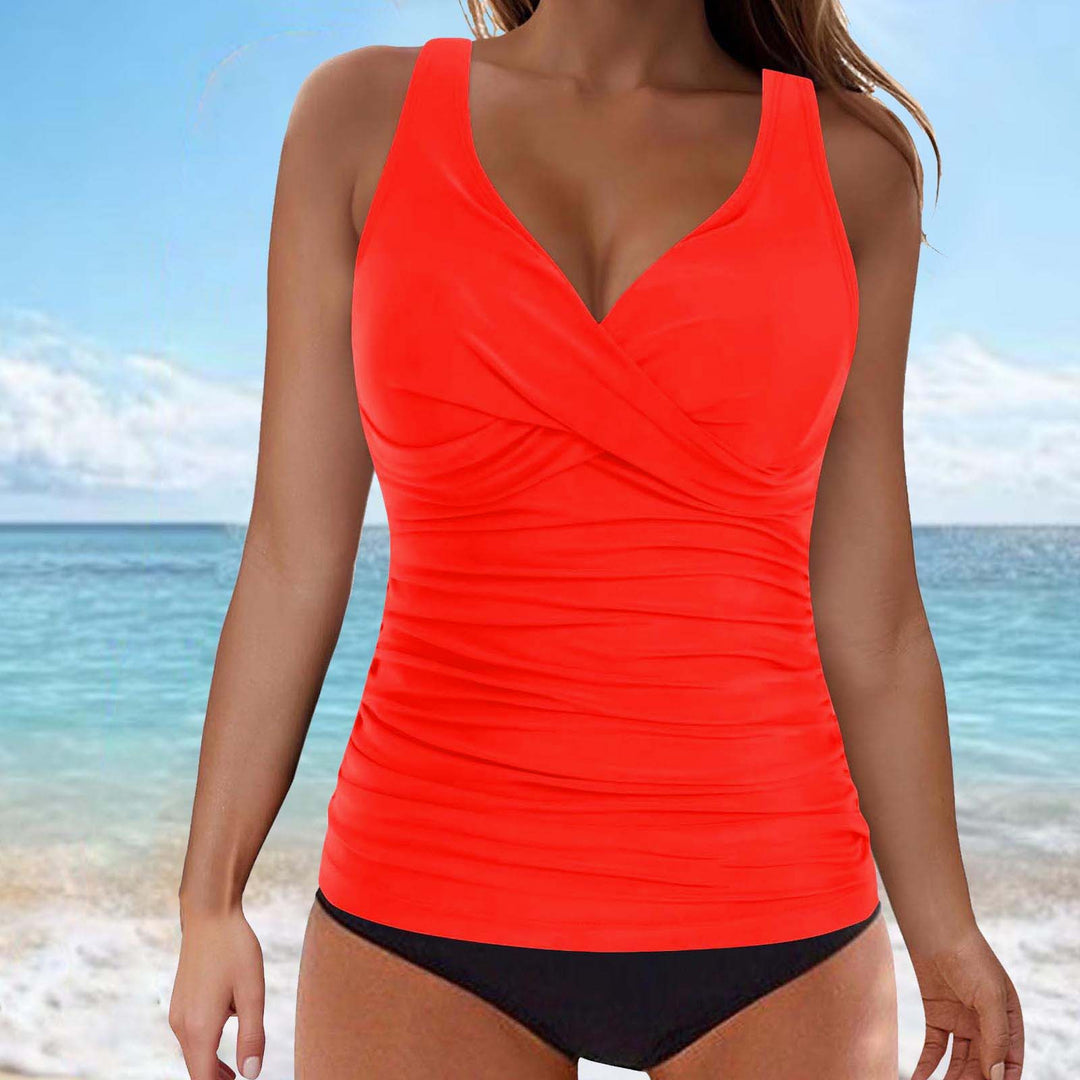 Women's Tankini Top with Sophisticated Wrap Design Mune Fashion
