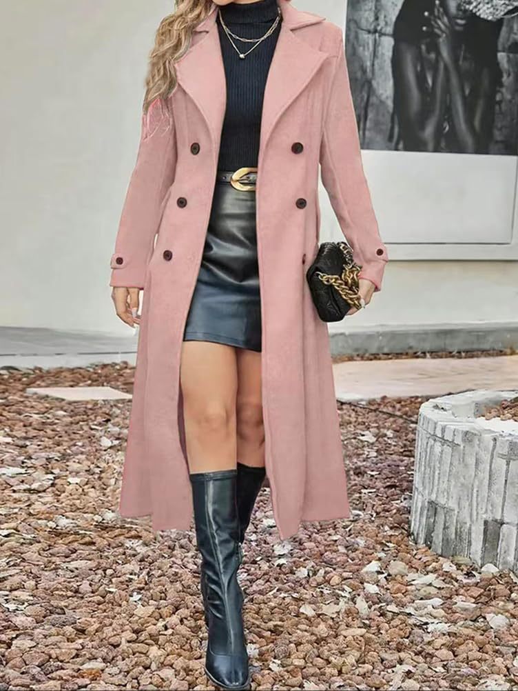 Women tailored long double-breasted wool coat Mune Fashion