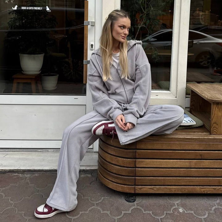 Women's Comfortable Fleece Hoodie and Couch Pants Mune Fashion