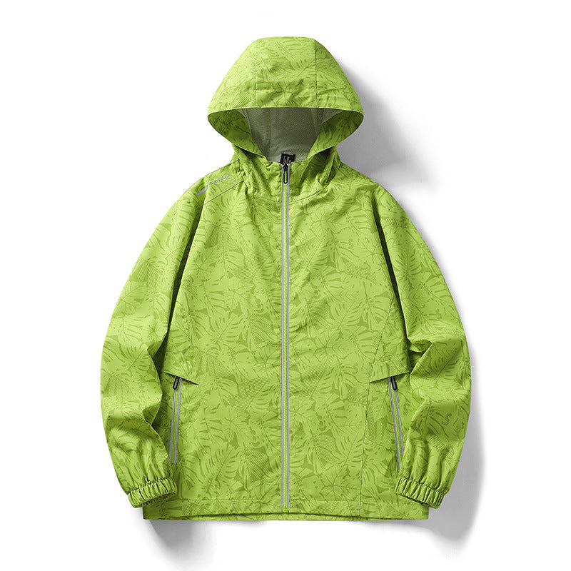 Men's Lightweight Outdoor Jacket with Hood and Floral Design Mune Fashion
