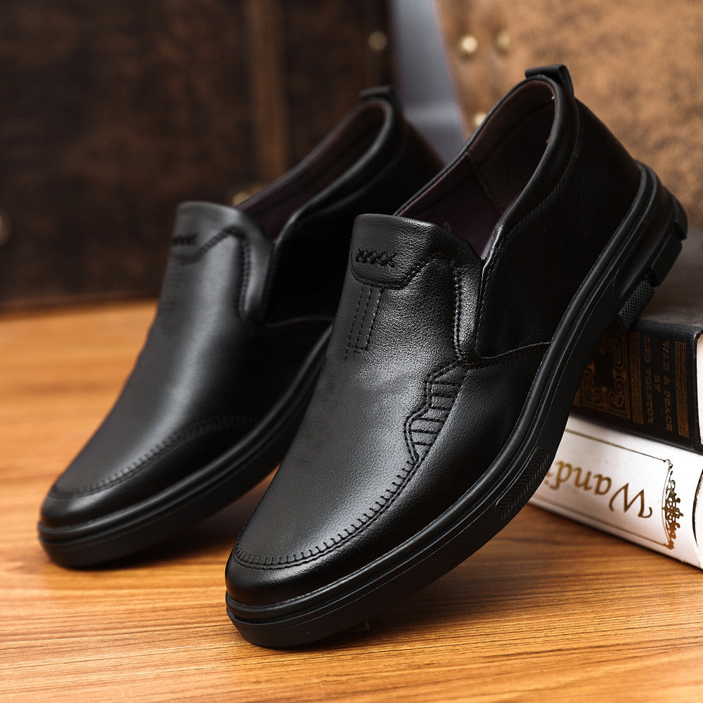 Men's Classic Slip-On Leather Shoes with Padded Outsole Mune Fashion