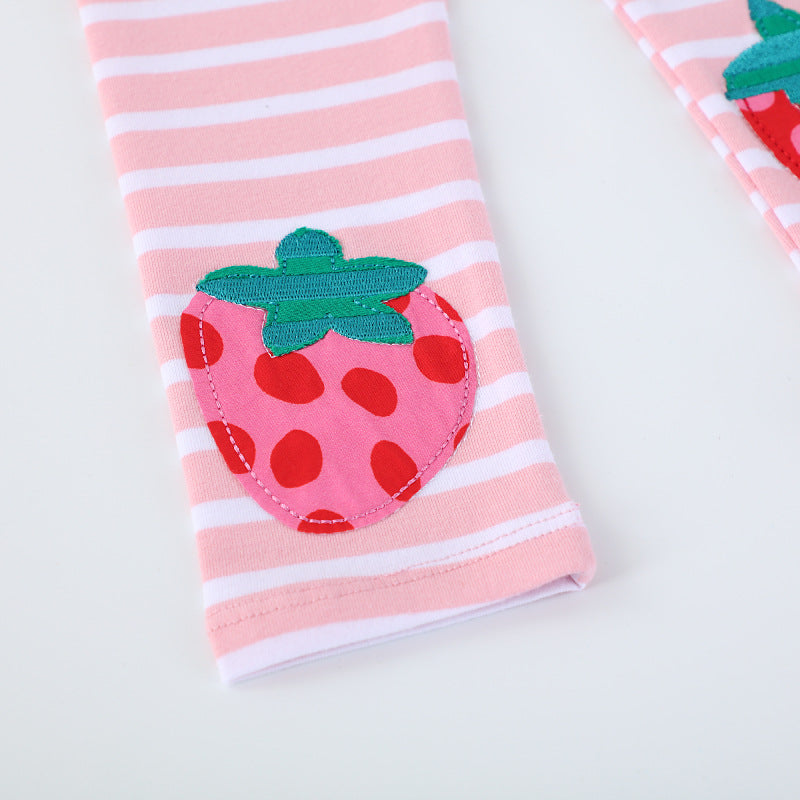 Girl Leggings with Cheerful Strawberry Design Mune Fashion