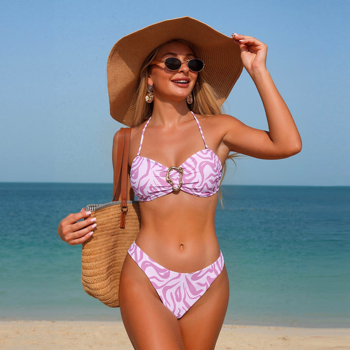 Women's Triangle Bikini with Fashionable Ring Details Mune Fashion