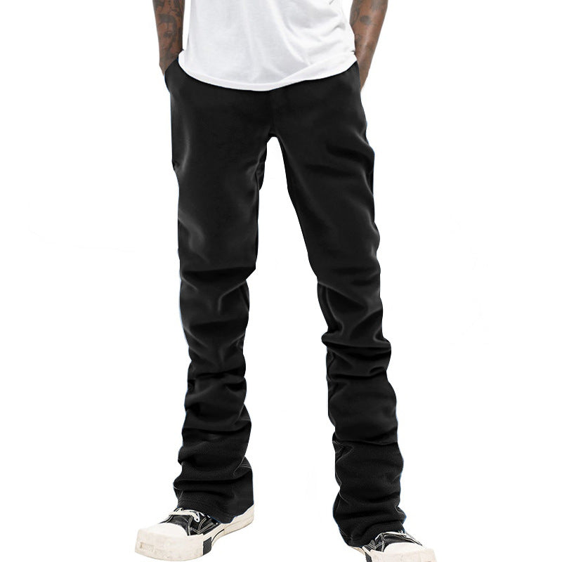 Men's Loose-Fit Fleece Jogging Pants with Drawstring, Side Pockets & Straight Leg Mune Fashion