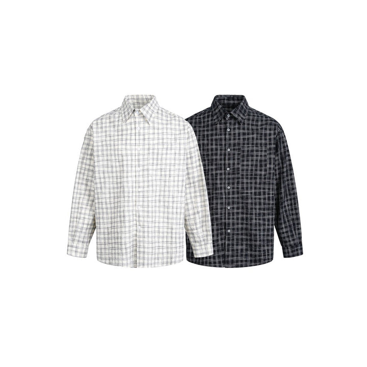 Women's Oversized Shirt made of Linen-Cotton Mix with fine checked pattern Mune Fashion