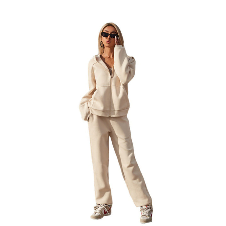 Women's athleisure leisure set with oversized zip hoodie and high waist comfort joggers Mune Fashion