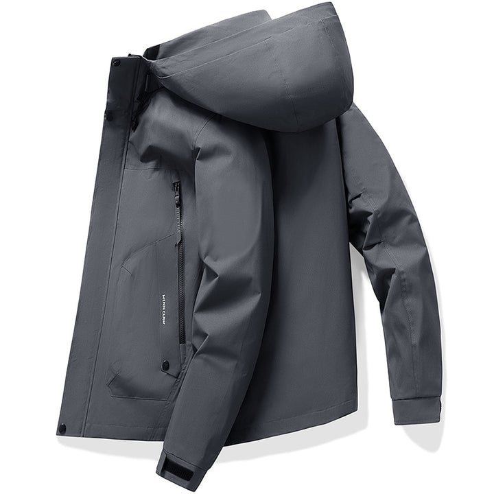 Men's  waterproof breathable hooded softshell jacket with taped seams Mune Fashion