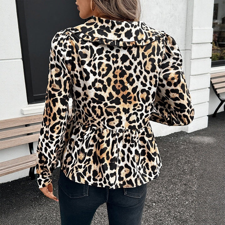 Women Playful Leopard Blouse Mune Fashion