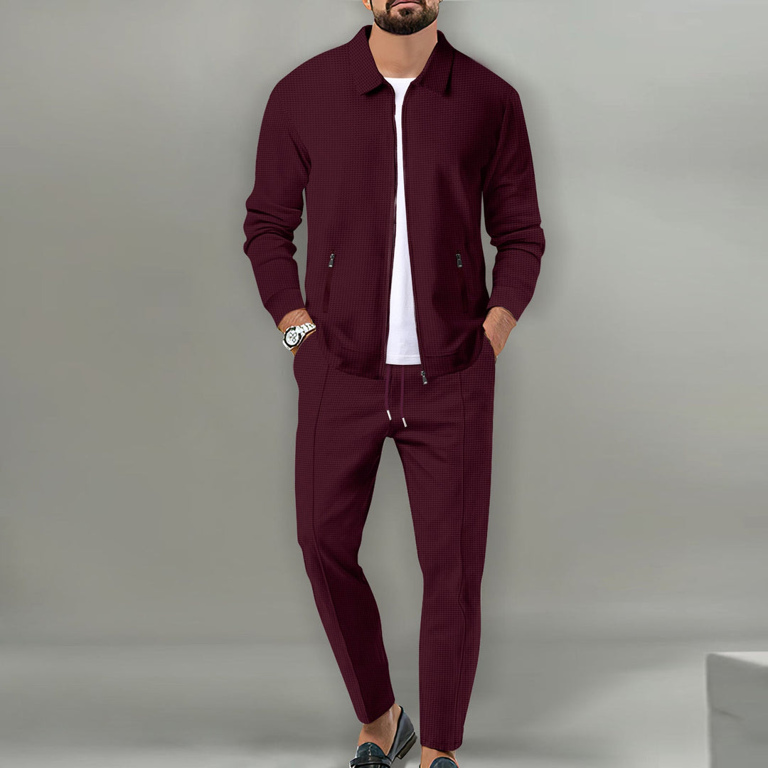 Men's Sporty Complete Set with Elegant Outer Jacket Mune