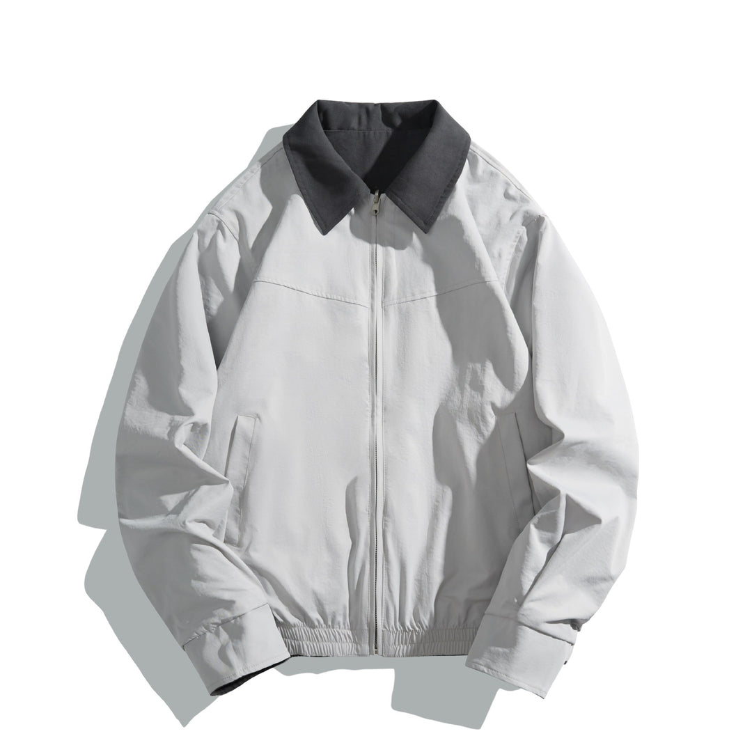 Unisex Short Cut Boxy Blouson with Contrast Collar and Light Padding Mune Fashion