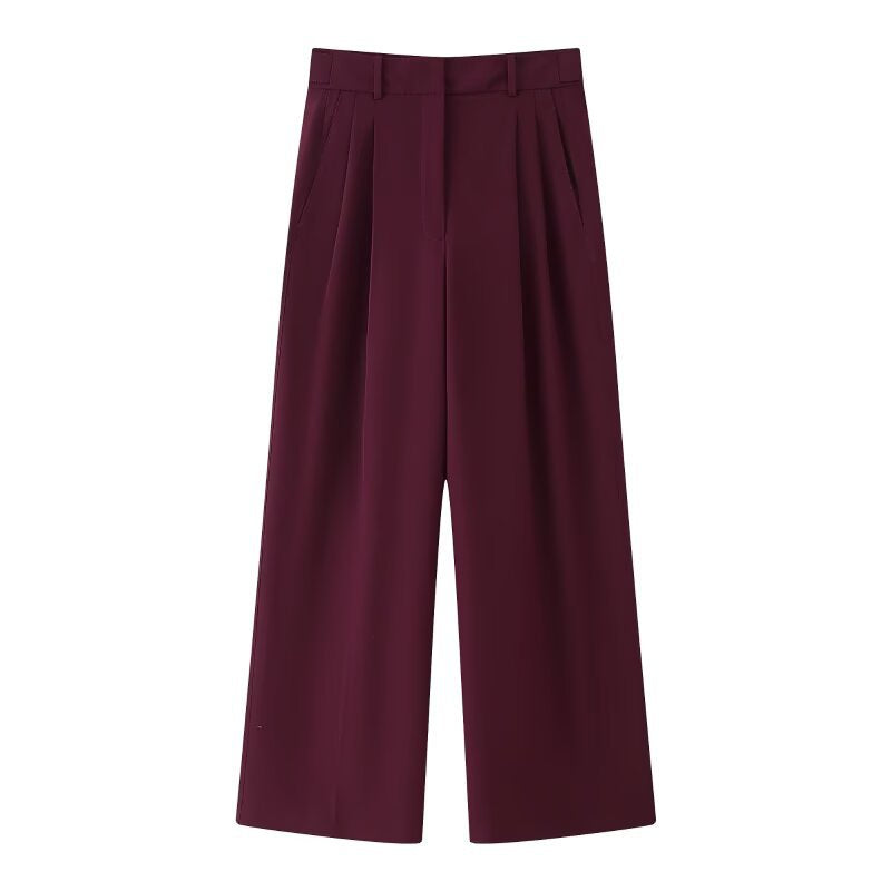 Women High-Waisted Palazzo Pants with Pleats and Wide Leg Mune Fashion