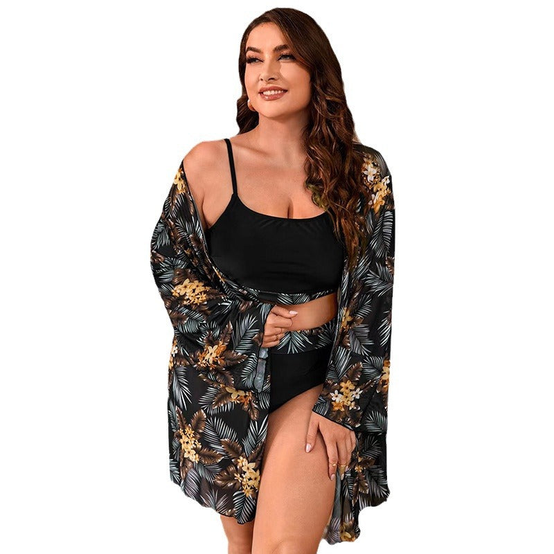 Women's bikini set with floral kimono and functional top Mune Fashion