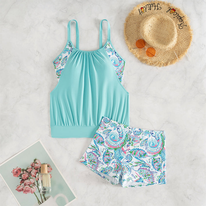 Women's tankini set with floral pattern and comfortable shorts Mune Fashion