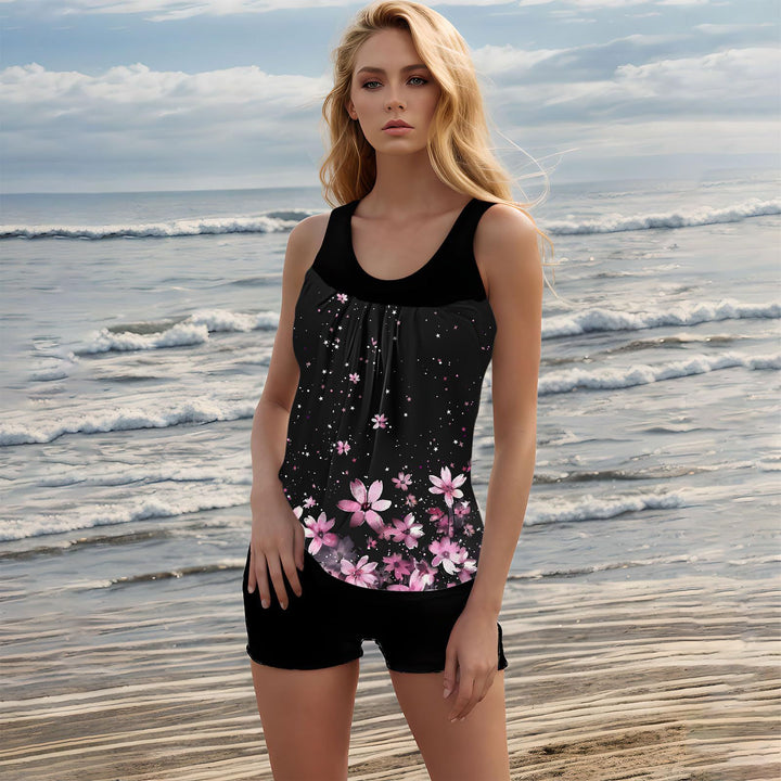 Women’s bathing set with fashionable leaf design and comfortable shorts Mune Fashion