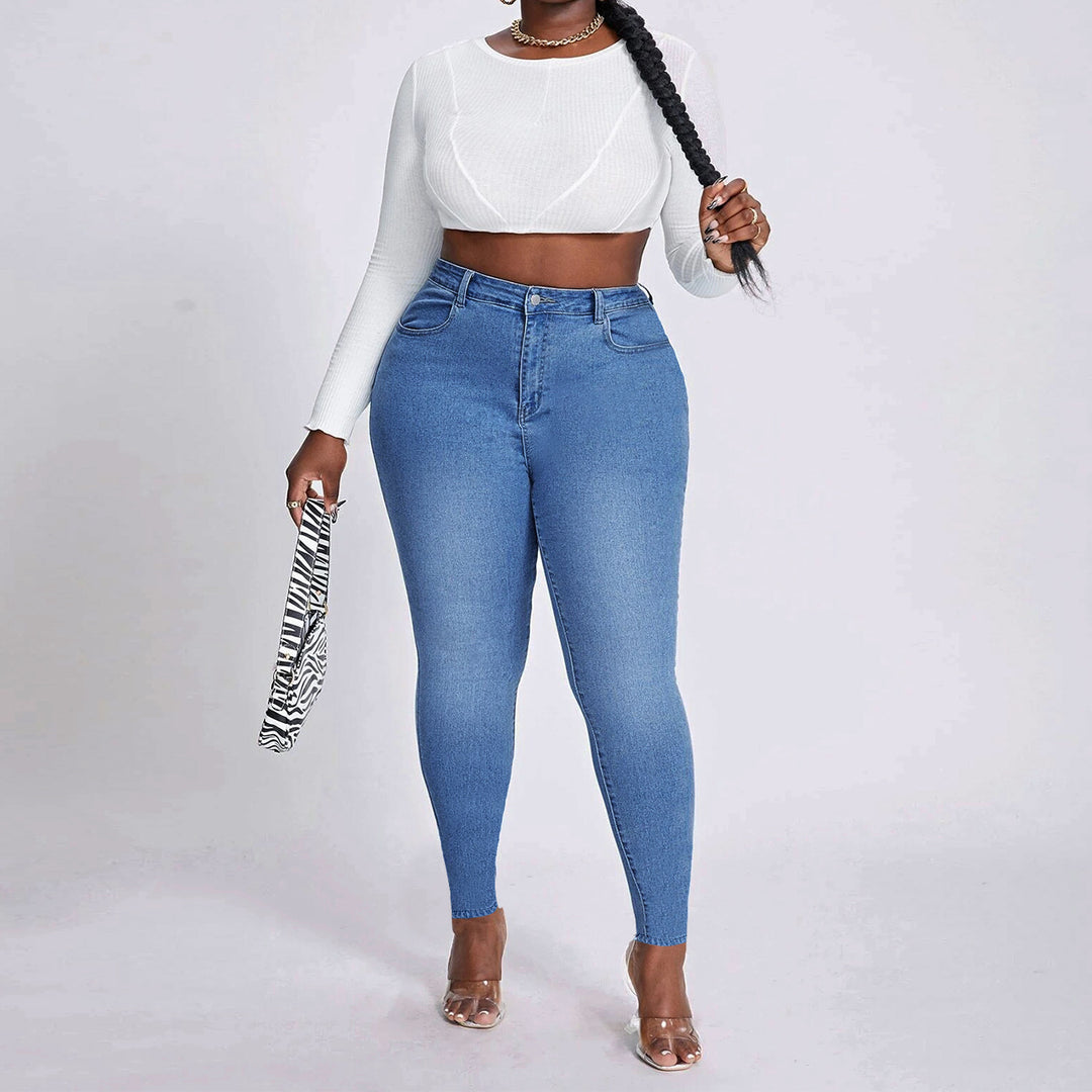 Women's High-Waist Skinny Jeans flattering with stretch and high waist Mune Fashion