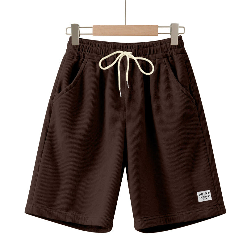 Men's knee-length lounge shorts in ribbed structure jersey with elastic drawstring waistband and patch pockets Mune Fashion