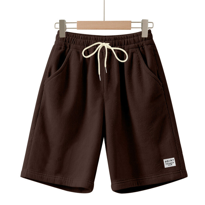 Men's knee-length lounge shorts in ribbed structure jersey with elastic drawstring waistband and patch pockets Mune Fashion