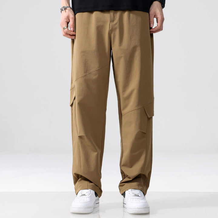 Men's cargo pants in utility look with relaxed fit, multiple thigh pockets and elastic waistband Mune Fashion
