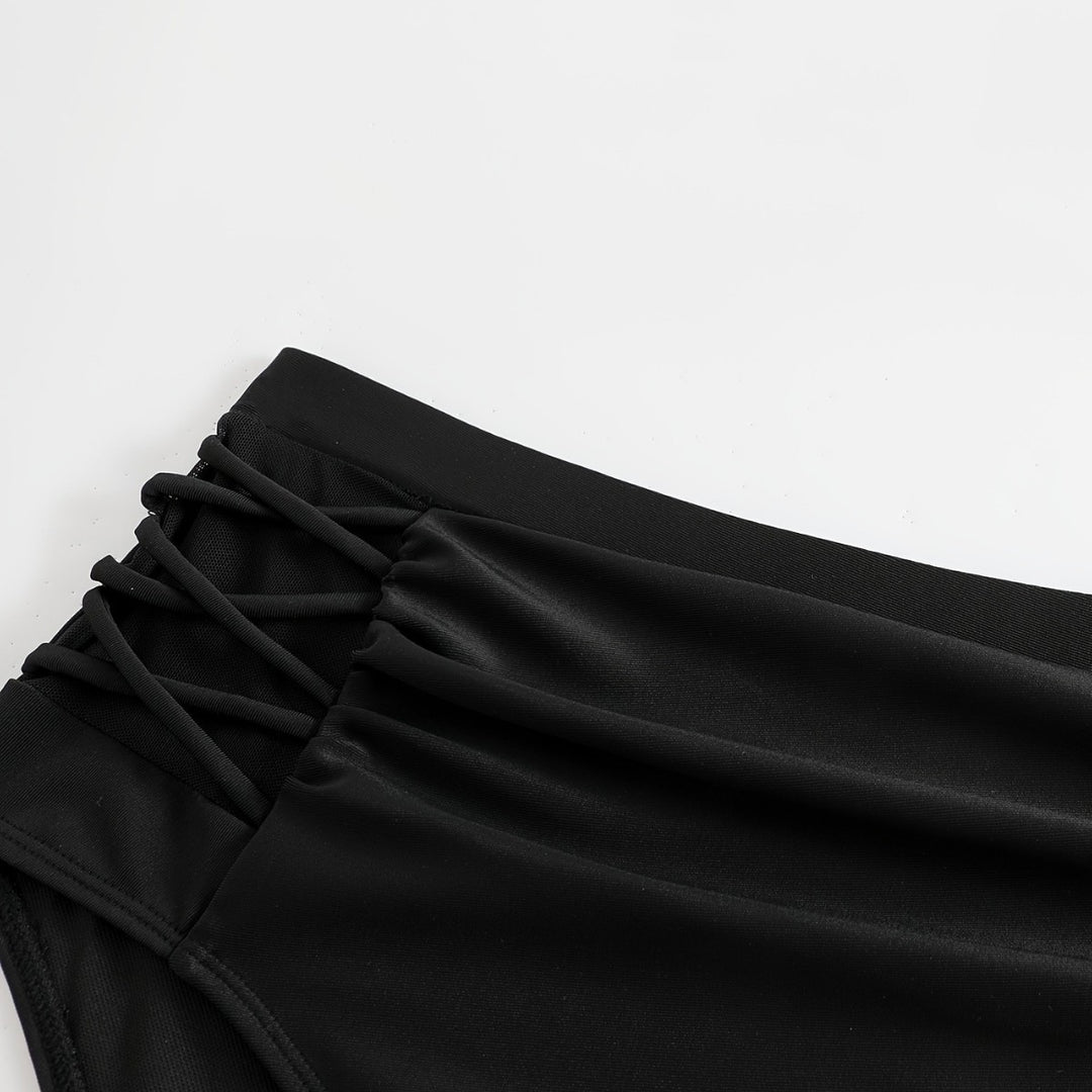 Women High-Waist Bikini Bottoms with Stylish Ruffle Details Mune Fashion