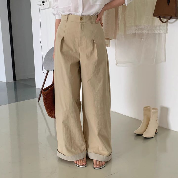 Damen Modische Chinohose mit weitem Schnitt Mune Fashion