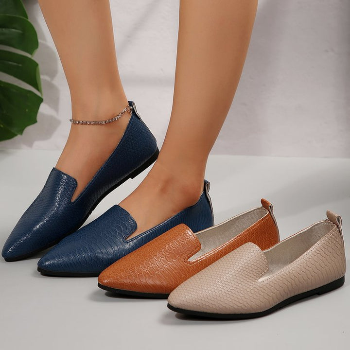 Women's o flexible wedge slippers with snake embossing, cushioned comfort footbed, and non-slip rubber sole Mune Fashion