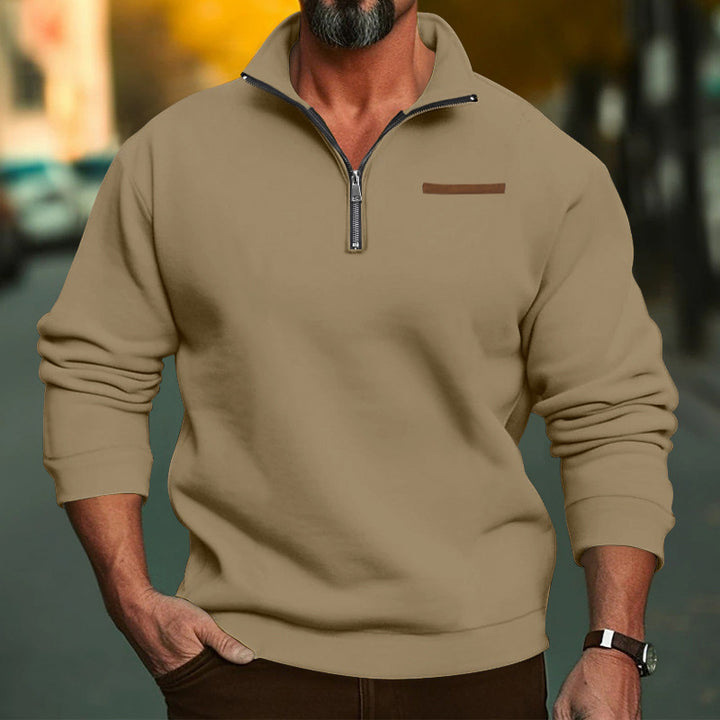 Men's padded half-zip sweatshirt with stand-up collar and chest pocket Mune Fashion