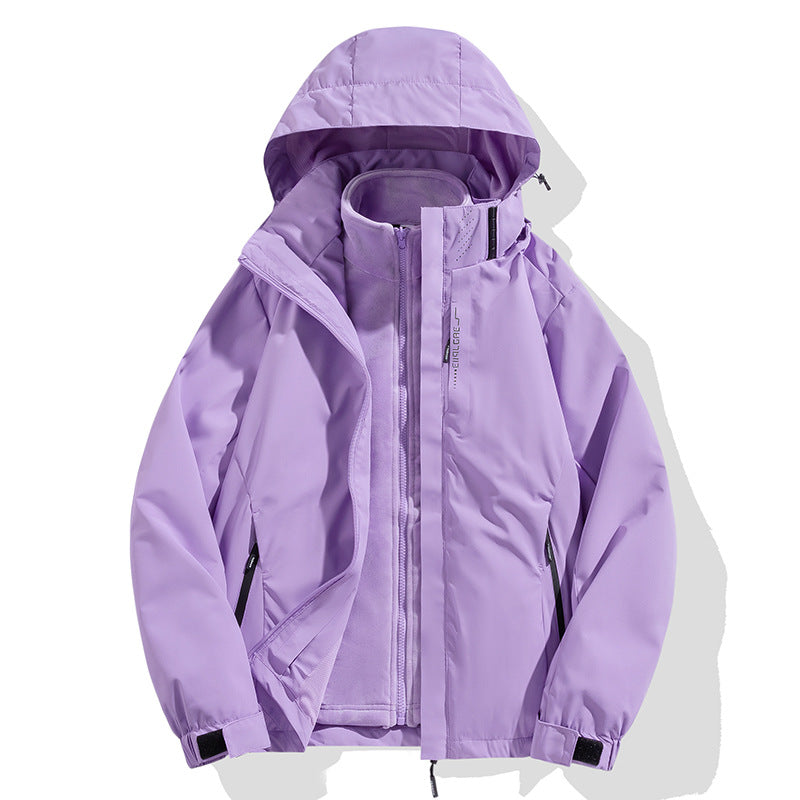 Men's two-piece winter jacket with removable fleece inner jacket waterproof windproof Mune Fashion