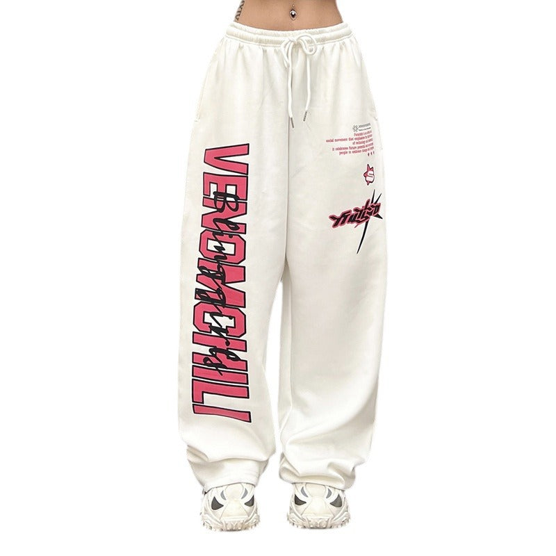 Women’s wide High-Waist jogging pants with striking graphic print Mune Fashion