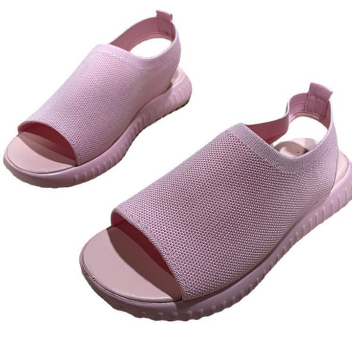 Ladies' breathable mesh sandals with open toe and flexible heel strap Mune Fashion