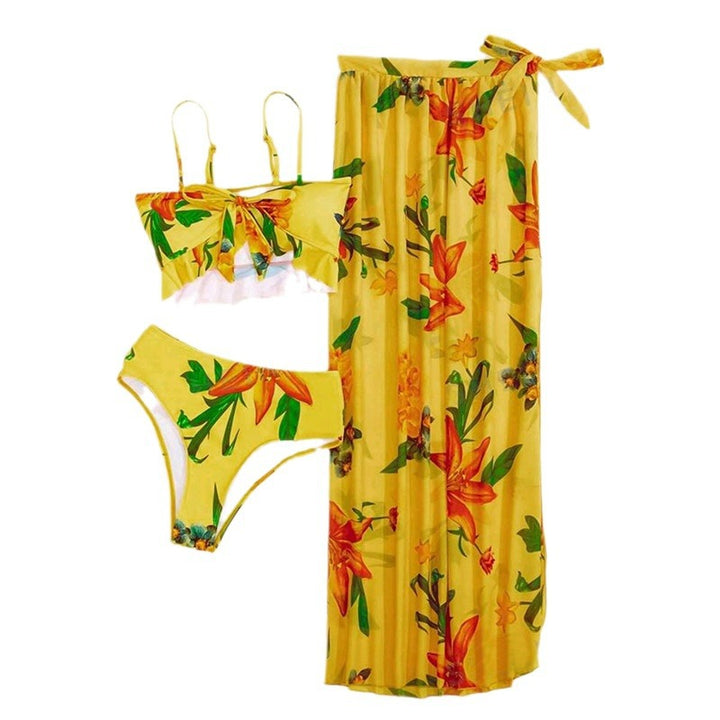 Women's bikini set with floral top and casual maxi skirt Mune Fashion
